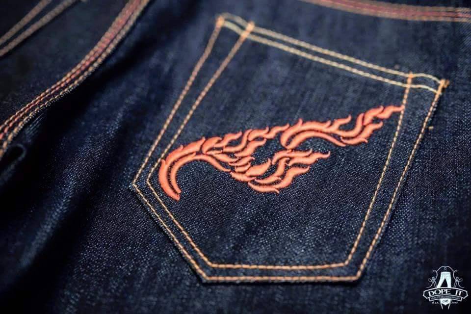 SURIYA DENIM รุ่น "Aroon" อรุณ ปักสีส้ม