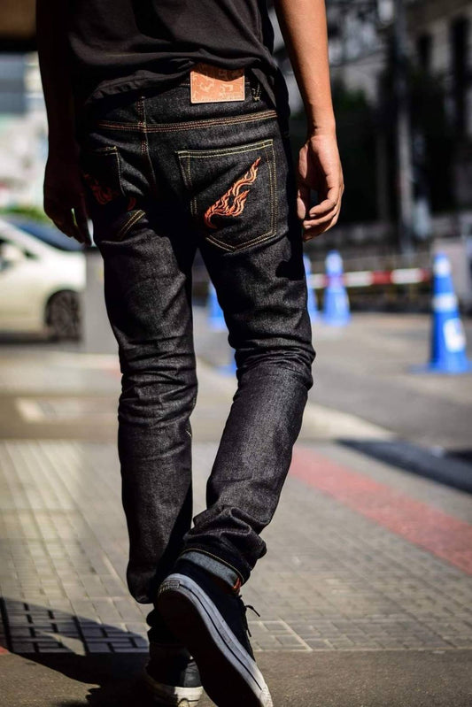 SURIYA DENIM รุ่น "Aroon" อรุณ ปักสีส้ม